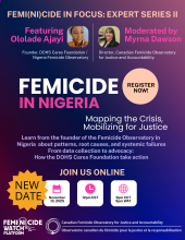 Flyer Feminicide in Focus Ololade Ajayi