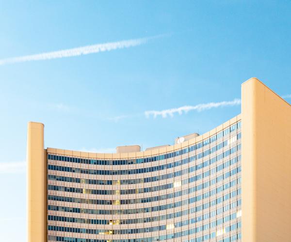 UNSA Vienna building with sky